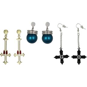 Hunter X Hunter Anime Manga Chrollo Lucifer Stud and Hook Earring 3 Pack