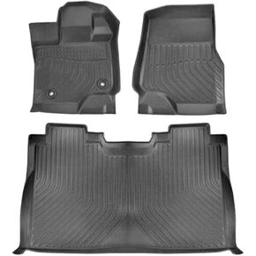 Floor Mats for 2015-2019 F150 Super Crew, Waterproof Auto TPE Floor Mats, All Weather Protection Floor Liners Full Set 1st & 2nd Row Front & Rear Car Mats Black