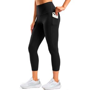 Soothfeel Workout Capri Leggings with Pockets for Women 21" 23" High Waisted Cropped Leggings Gym Athletic Yoga Capri Pants