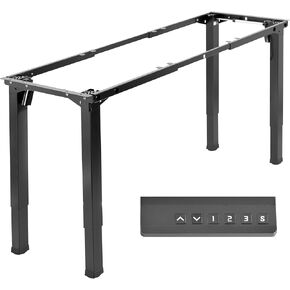 VIVO 4-Leg Dual Motor Electric Stand Up Desk Frame for 46 to 84 Inch Table Tops, Frame Only, Height Adjustable DIY Memory Workstation, Black, DESK-E4B