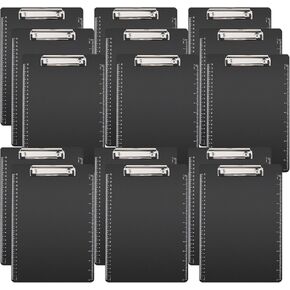 15 Pack Clipboards 8.5x11, Plastic Clipboards, Black Clipboard, Letter Size, Paper Clips,Nursing Clipboard,Paper Clip Holder,Document Holder with Ruler, A4 Letter Size for Offices School