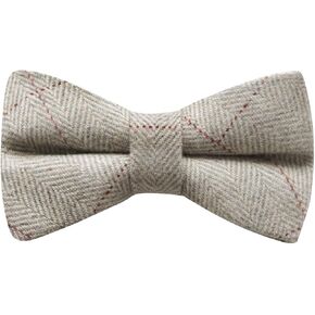 Light Grey Herringbone Tweed Bow Tie