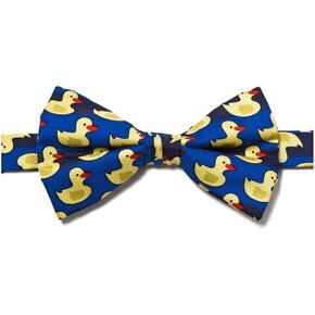 Mens Pre-Tied Adjustable Rubber Duck Bowtie - Blue - One Size Bow Tie