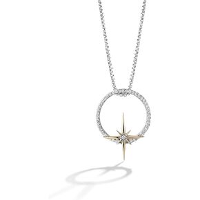 Jewelili Star Wars™ Fine Jewelry Guardians Of Light Women's Pendant 1/10 Ct.Tw. White Diamonds Silver and 10K Yellow Gold
