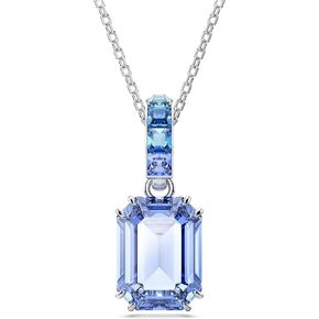 SWAROVSKI Millenia Pendant, Octagon Cut, Blue, Rhodium Finished