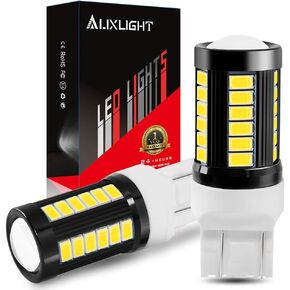 7443 7440 T20 W21W 1400 Lumens Super Bright Low Power LED Light Bulbs Replacements for Back Up Reverse Lights and Tail Brake Stop Parking Lights, 6000K Xenon White (Pack of 2)