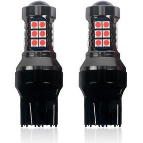 2X 7443 LED Light Bulb Strobe Flashing Safety Alert Brake Tail Light Stop Parking Lights Red
