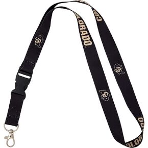 Desert Cactus University of Colorado Lanyard Buffaloes CU Buffs Car Keys ID Badge Holder Keychain Detachable Breakaway Snap Buckle (Black)
