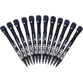 Volcanics Magnetic Whiteboard Markers - 12 Count Black Fine Tip Dry Erase Markers with Eraser for Kids, Low Odor Thin Markers for Calendar Boards