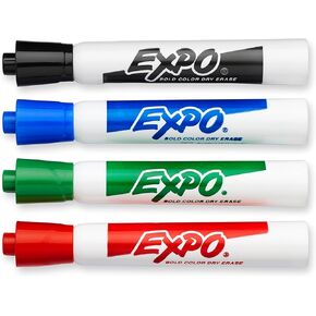 EXPO Original Dry Erase Markers, Bullet Tip, Assorted Colors, 4-Count