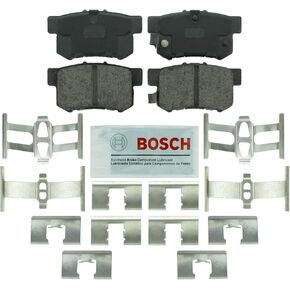 BOSCH BE537H Blue Ceramic Disc Brake Pad Set With Hardware - Compatible With Select Acura CL, CSX, ILX, RSX, TL, TSX, Vigor; Honda Accord, Civic, CR-Z, Prelude, S2000; Suzuki Kizashi, SX4; REAR