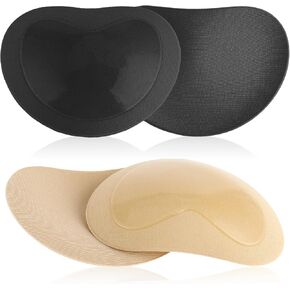2 Pairs Bra Pads Inserts Push up, Sticky Bra Inserts Invisible Breast Lift Padding, Sticky Push up Breast Pads for Women Swimsuits Bikini Dress (Nude, Black)