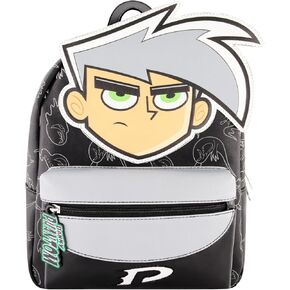 Concept One Danny Phantom Mini Backpack, Small Travel Bag for Men and Women, Adjustable Shoulder Straps, Black, 11 Inch