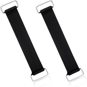 Motorcycle Battery Strap, Rubber Band Battery Fixed Strap Replacement, Stretchable Battery Strap Holder Belt with Metal Buckles, Scooter Motorcycle Accessories Parts (2 PCS)