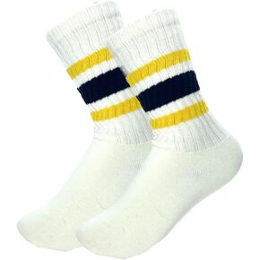 Women Striped Retro Novelty Socks Slouch Socks Athletic Calf Tube Cotton Socks