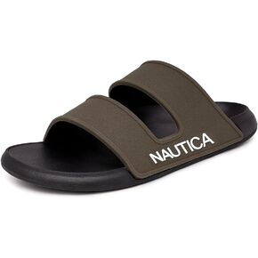 صنادل رياضية رجالية من Nautica للاستحمام الرياضي للاستخدام الداخلي والخارجي مع دعم مزدوج للقوس - خفيف الوزن ومتين ومريح
