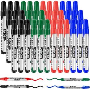 Dry Erase-Markers with Chisel Tip, Low-Odor Whiteboard Marker, Assorted 4 Colors for School & Office Use- Bulk Pack of 36