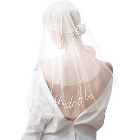 Bride to Be Bride Veil Bachelorette Party Bridal Embroidered Veil Gifts for Women Wedding Veil Accessories White Tulle Bride Veils Bachelorette Party Favors Engagement Supplies