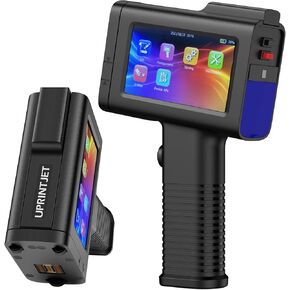 Handheld Inkjet Printer BT-HH6105B2 with Photoelectric Sensor Inkjet Coder Quick-Drying Ink for Barcode QRcode Batch Number Logo Date Printing Machine Handheld Printer for Any Surface