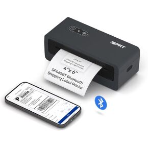 iDPRT Bluetooth Shipping Label Printer for MAC Windows Phone(iOS, Android) Thermal Label Printer for Small Business and Shipping Package, 4X6 Printer Used for Amazon, Ebay, UPS, USPS, Compact