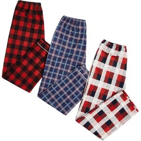 GORGLITTER Women's 3 Piece Plaid Pajama Pants Elastic Waist Sleeping Bottoms Sleepwear