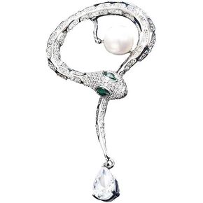 Snake Brooch for Women Men Snake Pin with Pearl Snake Brooch Pin Jewelry Gifts