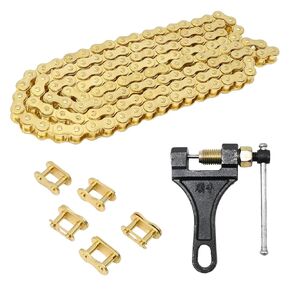 420 132L Standard Roller Chain 420 Chain 132 Link + Chain Breaker for 110cc 125cc Dirt Pit Bike Motorcycle Quad TaoTao ATV with Chain Connector Link