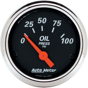 AUTO METER 1426 Designer Black Oil Pressure Gauge,2.3125 in.