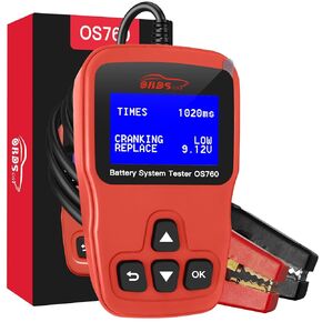 OS760 12V Car Battery Tester Automotive 100-2000 CCA Battery Load Tester Auto Cranking Charging Test Scan Tool Digital Alternator Analyzer