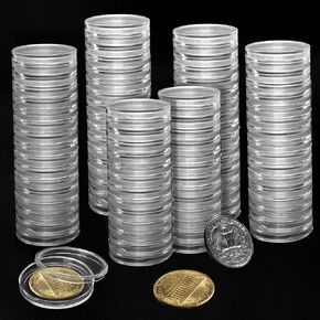 400 pcs x 21mm Coin Capsules Holder Protect Coins Storage Organizer for Coin Collection Supplies - Coin Holders Display Cases for Collectors