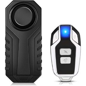 Bike Alarm with Remote,113dB Wireless Anti-Theft Motorcycle Bicycle Alarm Vehicle Security Vibration Motion Sensor Waterproof for Mountain Bike, Motorcycle, Electric Scooter, Trailer(Black)