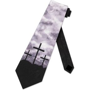 Cross Tie Mens Biblical Necktie Religious Ties for Men Christian Neckties