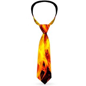 Buckle-Down Tie, Necktie, Flames Vivid Black Orange, Standard Length