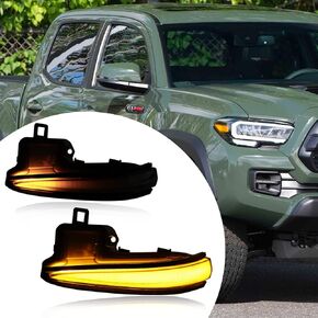 Sequential LED Side Mirror Marker Lights Compatible with Toyota Tacoma Truck 2012-2015 Towing Mirror Turn Signal Indicator Lamp Assembly (12-15)