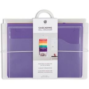 U Brands Cascading Wall Organizer, Office Supplies, Primary Colors, 6 Removable Folder Pockets, Letter Size, 14" x 34"