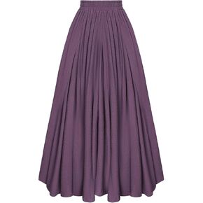 Scarlet Darkness Women Casual Maxi Skirt Flowy Bohemian Renaissance Long Skirts