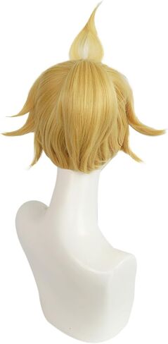 شعر مستعار JoneTing Kagamine Len [+ قبعة شعر مستعار] للرجال شعر مستعار قصير أشقر أصفر مموج ذيل حصان مع شعر مستعار أشقر أصفر شعر مستعار للرجال شعر مستعار أشقر قصير أصفر لحفلات الهالوين التنكرية in Kuwait