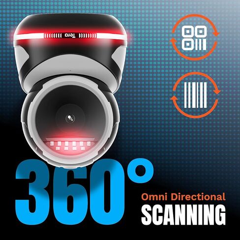 ماسح الباركود Tera متعدد الاتجاهات: الإصدار الاحترافي لسطح المكتب 1D 2D QR USB سلكي قابل للتعديل بزاوية التوصيل والتشغيل قارئ الرمز الشريطي لنقاط البيع سوبر ماركت متجر بيع بالتجزئة الدفع عبر الهاتف المحمول 9800 أبيض in Kuwait