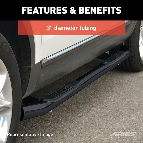 آريس أوتوموتيف 204051-أشرطة جانبية، 3 بوصة، أسود in Kuwait