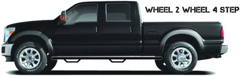 خطوات N-Fab Nerf لرحلة Ford | من العجلة إلى العجلة، فولاذ شديد التحمل، أسود مزخرف | F0084E-TX | يناسب 2000-2009 Ford Excursion SUV 4 أبواب، غاز SRW / ديزل in Saudi Arabia