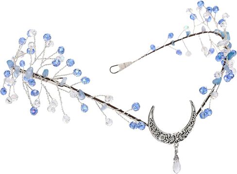 MOSTORY Crystal Fairy Crown Headband - Elf Circlet Elven Tiara Gothic Moon Headpiece for Renaissance Cosplay Photo Shoot in Saudi Arabia