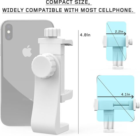 Universal Phone Tripod Mount Adapter with Ｗireless Camera Remote, Cell Phone Holder with Adjustable Clamp for Selfie Stick Monopod Compatible with iPhone, Samsung and so on, Wrist Strap Included in Kuwait