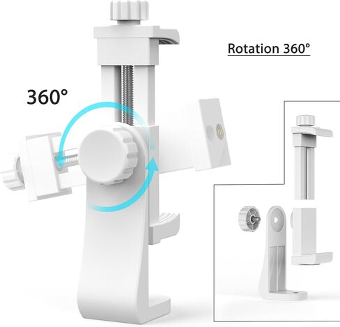 Universal Phone Tripod Mount Adapter with Ｗireless Camera Remote, Cell Phone Holder with Adjustable Clamp for Selfie Stick Monopod Compatible with iPhone, Samsung and so on, Wrist Strap Included in Kuwait
