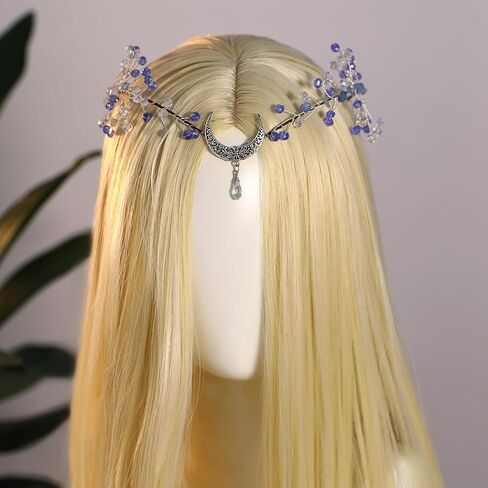 MOSTORY Crystal Fairy Crown Headband - Elf Circlet Elven Tiara Gothic Moon Headpiece for Renaissance Cosplay Photo Shoot in Saudi Arabia