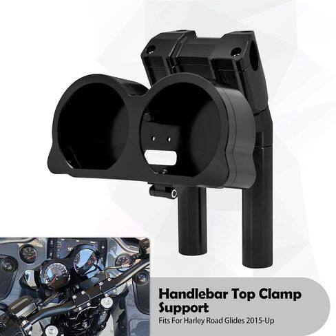 HDBUBALUS Speedometer Instrument Mount Indicator Handlebar Top Clamp Fit for Harley Road Glide 2015-up Black in Saudi Arabia