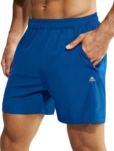 شورت رياضي للجري من Haimont مقاس 5 بوصات للرجال، شورت خفيف الوزن مناسب للجفاف مع جيوب بدون بطانة، سريع الجفاف in Kuwait