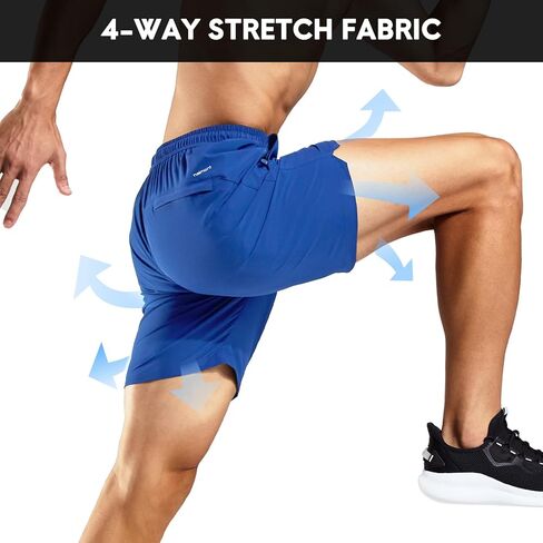 شورت رياضي للجري من Haimont مقاس 5 بوصات للرجال، شورت خفيف الوزن مناسب للجفاف مع جيوب بدون بطانة، سريع الجفاف in Kuwait