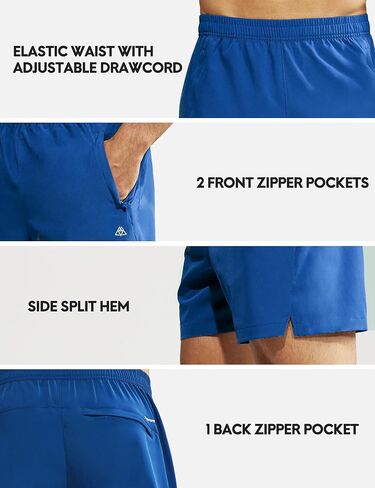 شورت رياضي للجري من Haimont مقاس 5 بوصات للرجال، شورت خفيف الوزن مناسب للجفاف مع جيوب بدون بطانة، سريع الجفاف in Kuwait