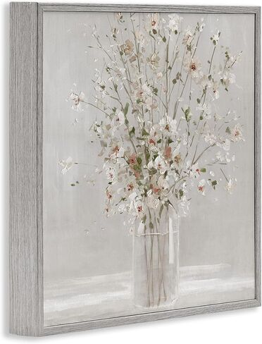 Stupell Industries White Flower Vase Arrangement Framed Wall Art, Design by Sally Swatland in Saudi Arabia
