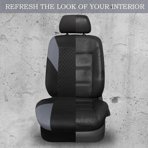 CAR PASS Ultrasonic Embossing Cloth Universal Seat Covers,Cute Breathable Car Seat Cover with 5mm Composite Sponge Inside,Airbag Compatible,2zipper Bench for Sedan,SUV,Truck(Beige,Full Set) in Kuwait